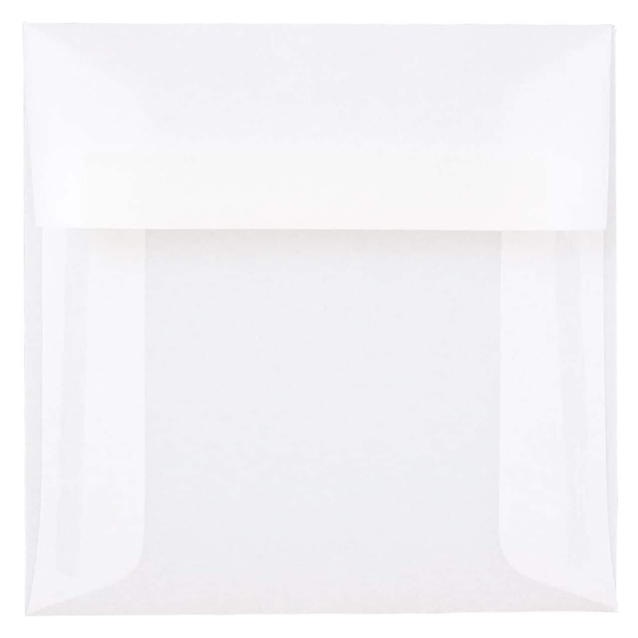 JAM Paper Clear Square Translucent Vellum Invitation Envelopes, 25ct.